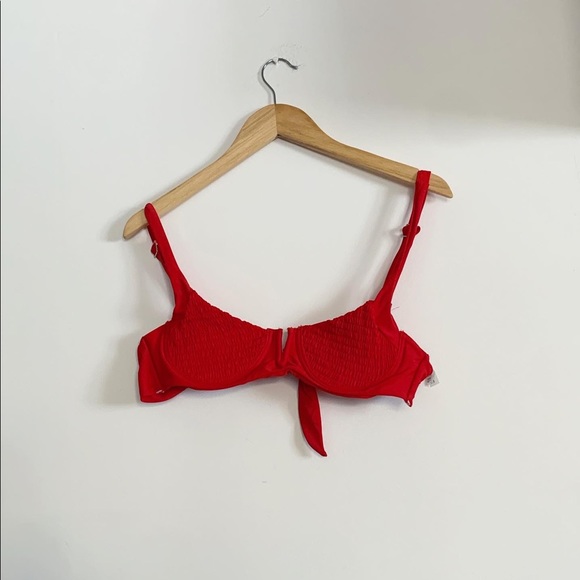 Hot Red Adjustable bikini set & high waisted high cut bottoms - Picture 2 of 3